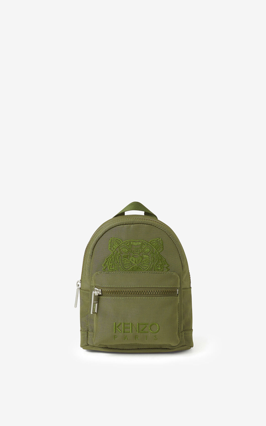 Kenzo Mini canvas Kampus Tiger Backpack Olive For Womens 7093BGEMK